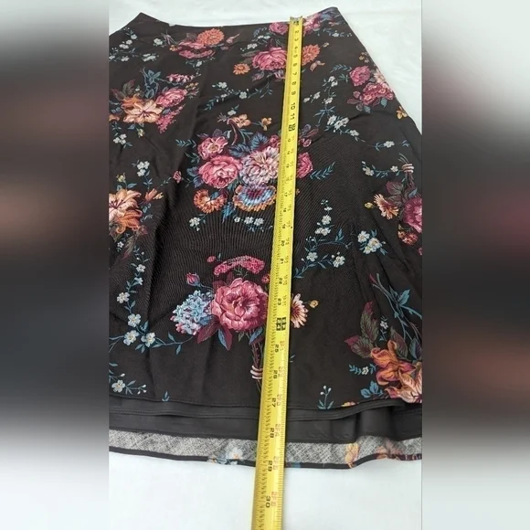 Pendleton Skirt Silk Wool  Floral midi skirt brown lined Size 14 - Picture 11 of 14
